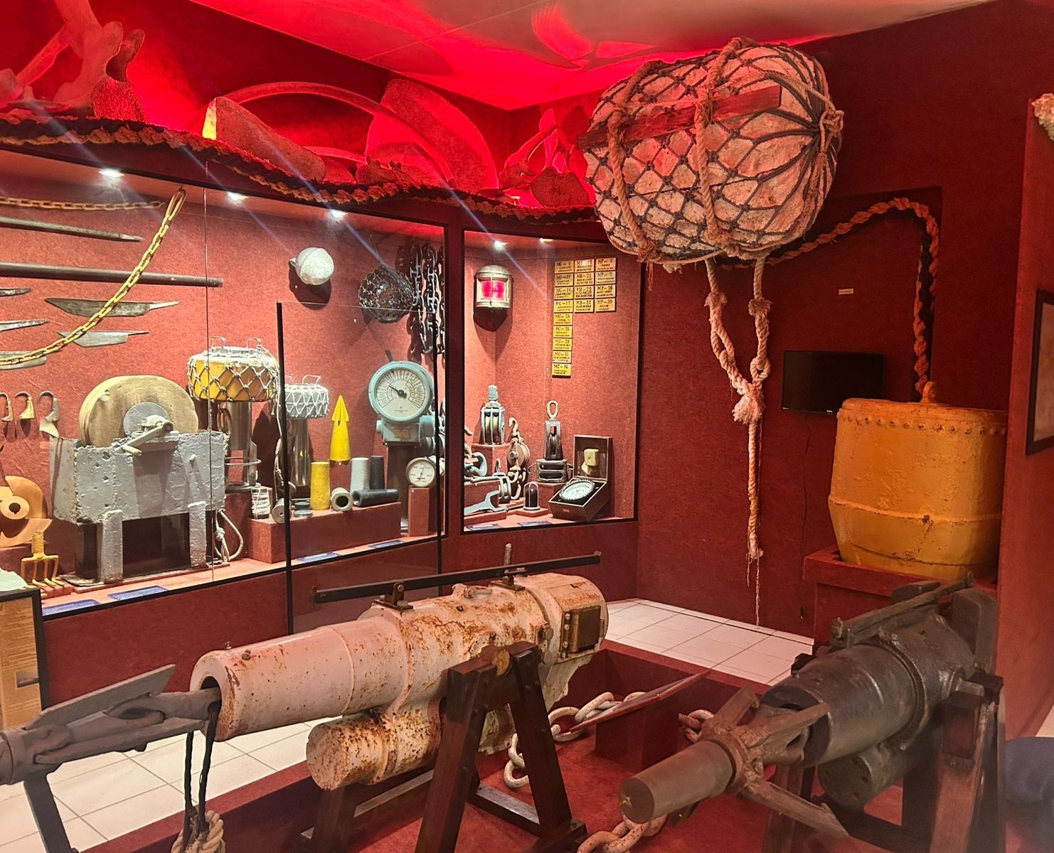 Uma exposição rica e diversificada que aborda todas as fases dessa prática: desde a caça ancestral, passando pelo período medieval (com os povos Bascos), o período clássico dos grandes navios baleeiros, até a caça industrial na Antártica, responsável pela dizimação de populações inteiras. O Brasil também é contemplado, com destaque para o papel histórico da caça em nosso território.
